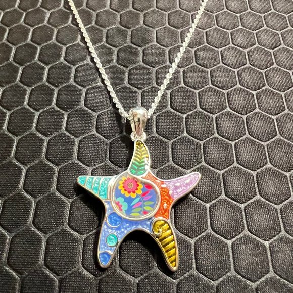 Venice By The Sea Jewelry Jewelry - Star Fish Necklace Multicolored Made of Sterling Silver